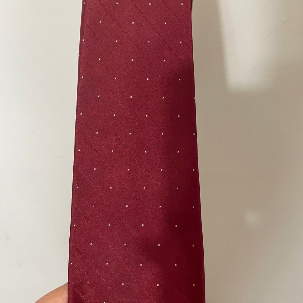 J.Crew Mens Burgundy Red Micro Dot Silk Necktie‎ Classic Business Formal Tie